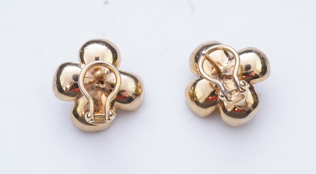 A pair of garnet earrings